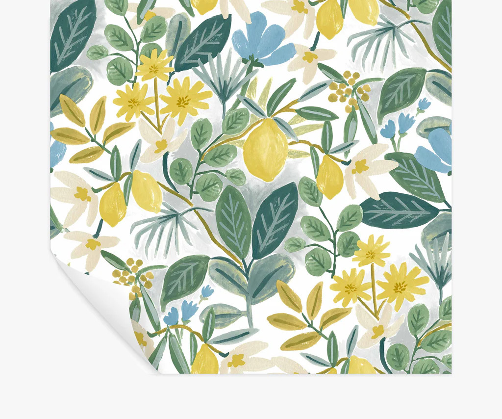 Amalfi Peel & Stick Wallpaper - Blue & Green | Rifle Paper Co.
