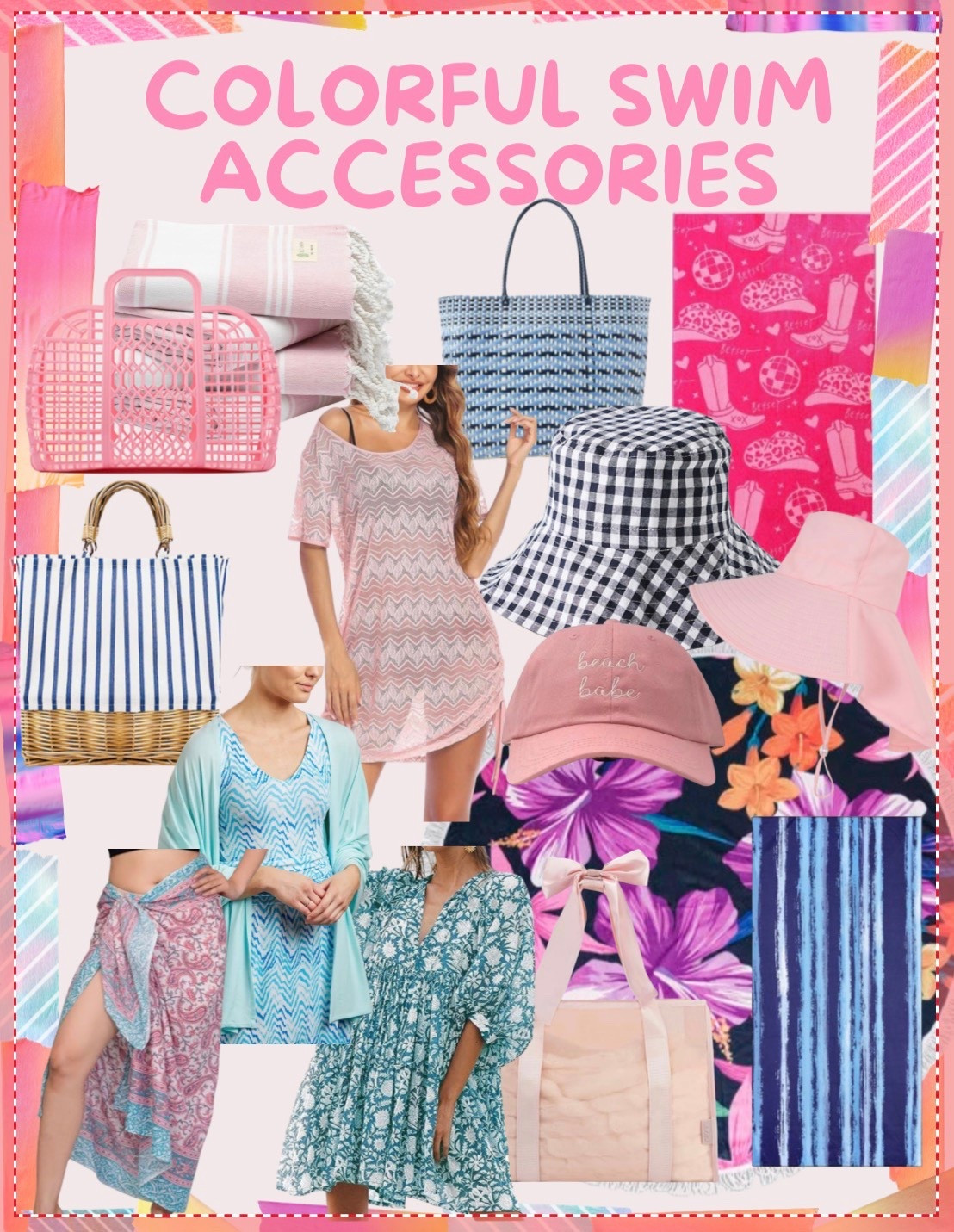 Fun colors make the beach & pool that much brighter! Pinks and blues on your hats, cover ups, bags, and towels can be a great addition to your swim day! #swimaccessories #beachday #poolday 

#LTKSwim #LTKTravel #LTKSeasonal