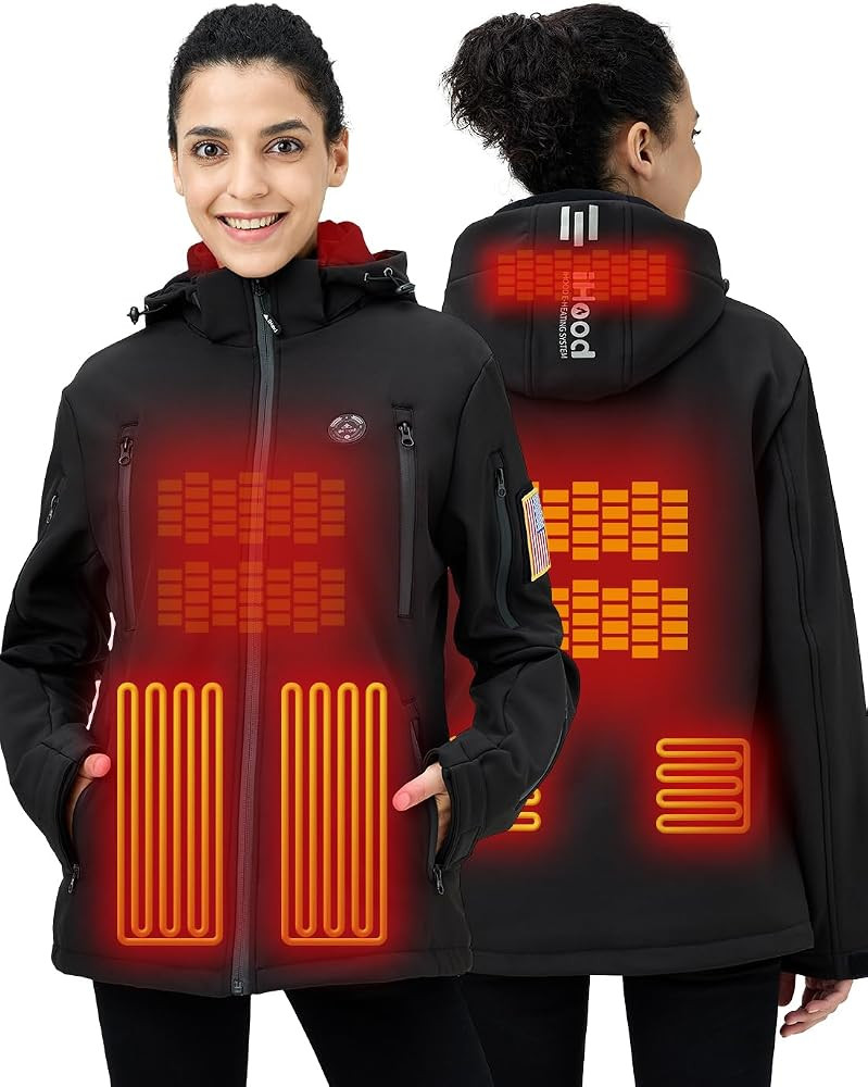 iHood Women's Heated Jacket with 12V Battery Pack Waterproof Winter Outdoor heated Jacket for Wom... | Amazon (US)