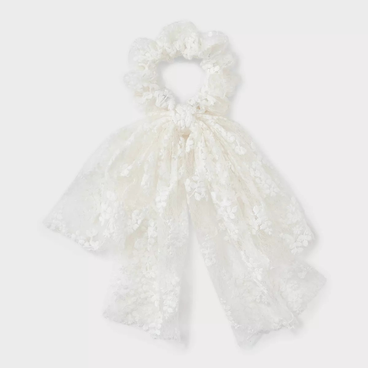 Lace Floral Tail Bow Hair Twister - A New Day™ White | Target