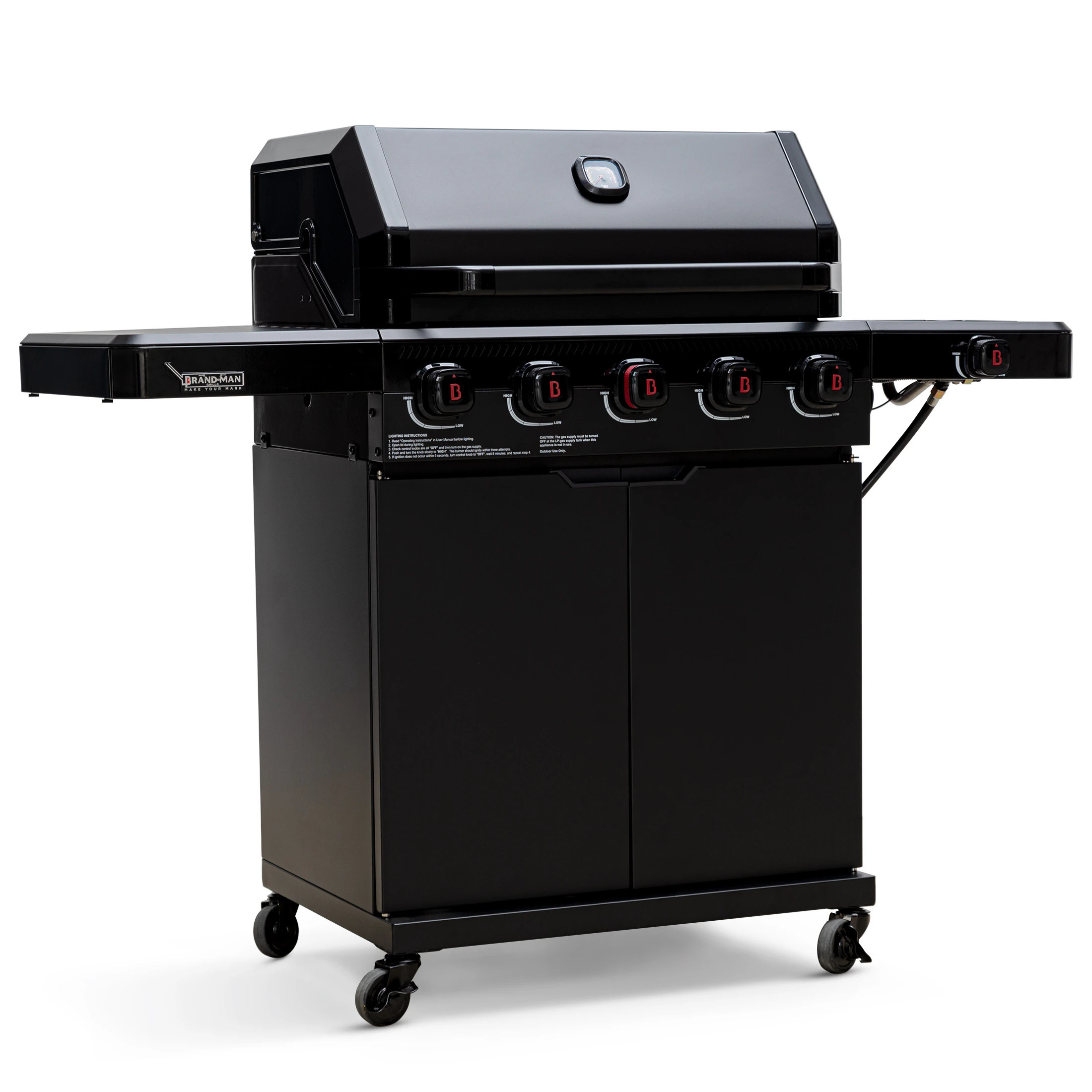 Brand-Man Grills BMPRO Black 5 -Burner Infrared Liquid Propane and Natural Gas Grill one_size | BMPRO-5B | Lowe's