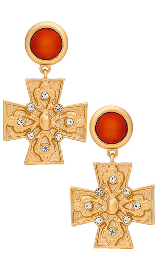 Cross Drop Earring in Gold | Revolve Clothing (Global)