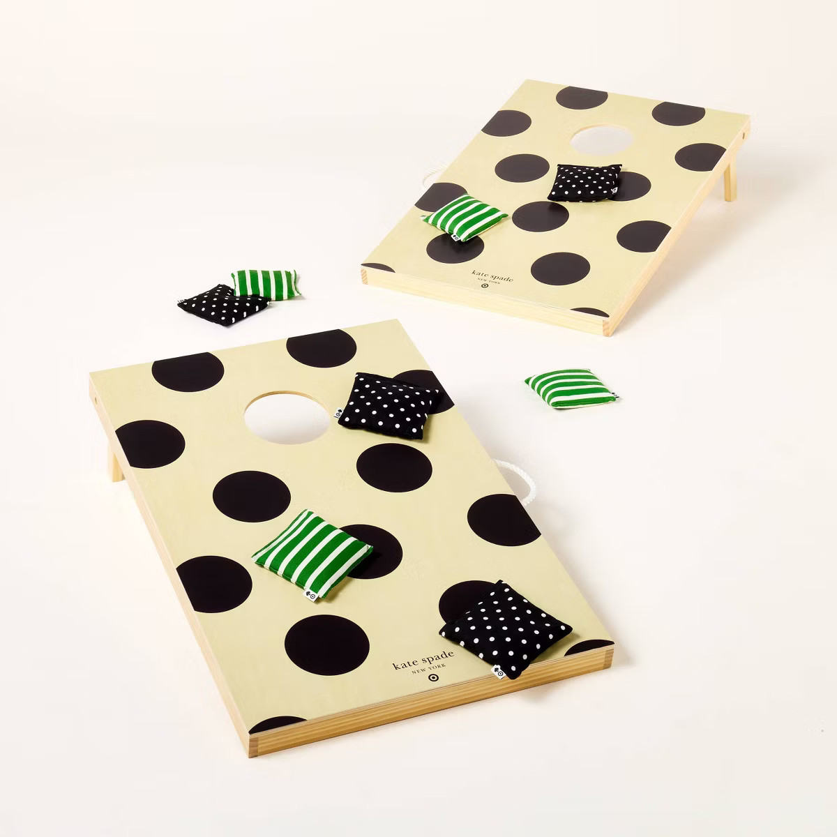 2-in-1 Polka Dot Bean Bag Toss with Tic Tac Toe Game Black/Cream/Green - kate spade new york x Ta... | Target