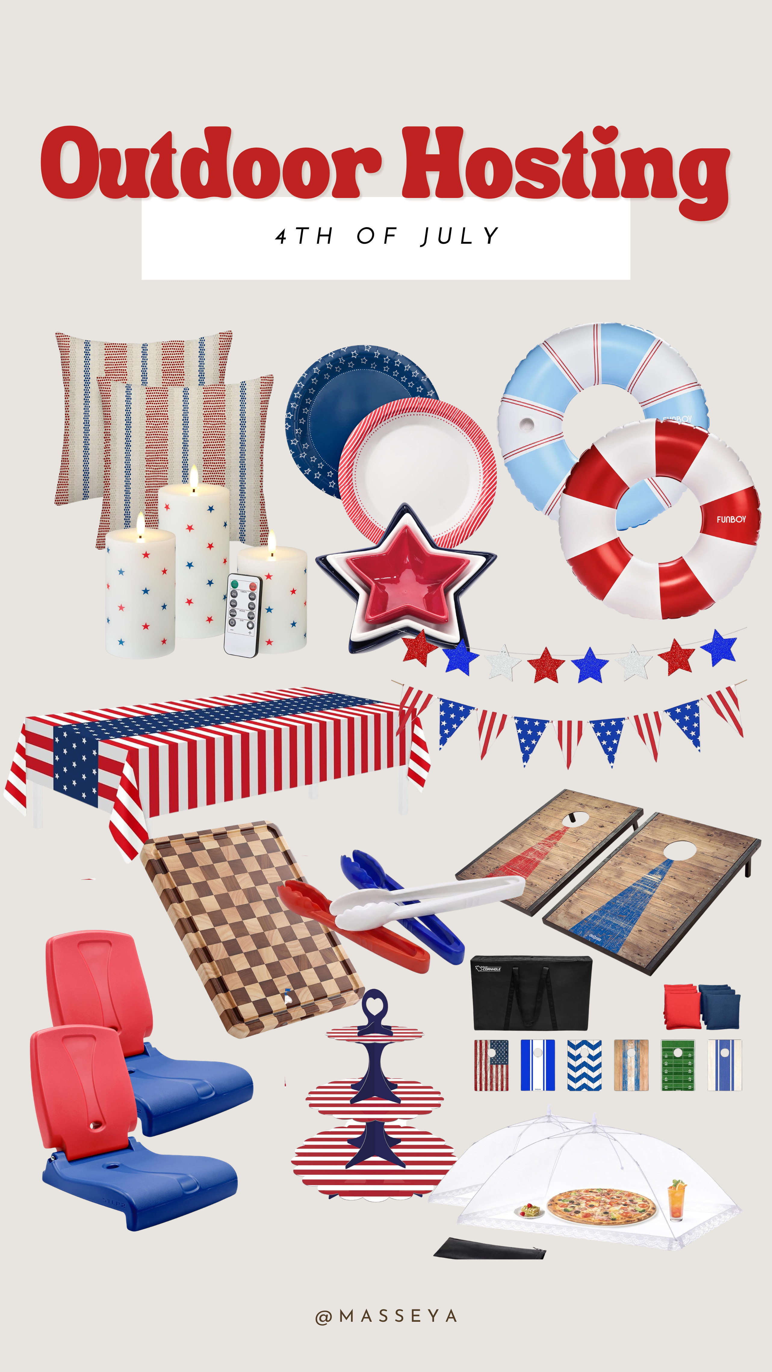 last minute outdoor hosting for the 4th! last minute hosting finds, 4th of july hosting, amazon finds, pool floats 

 #LTKSeasonal #LTKHome