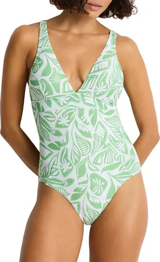 Leaf Print One-Piece Swimsuit | Nordstrom