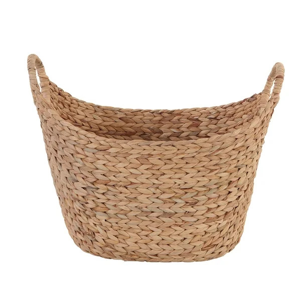 Better Homes & Gardens Large Natural Water Hyacinth Boat Basket | Walmart (US)