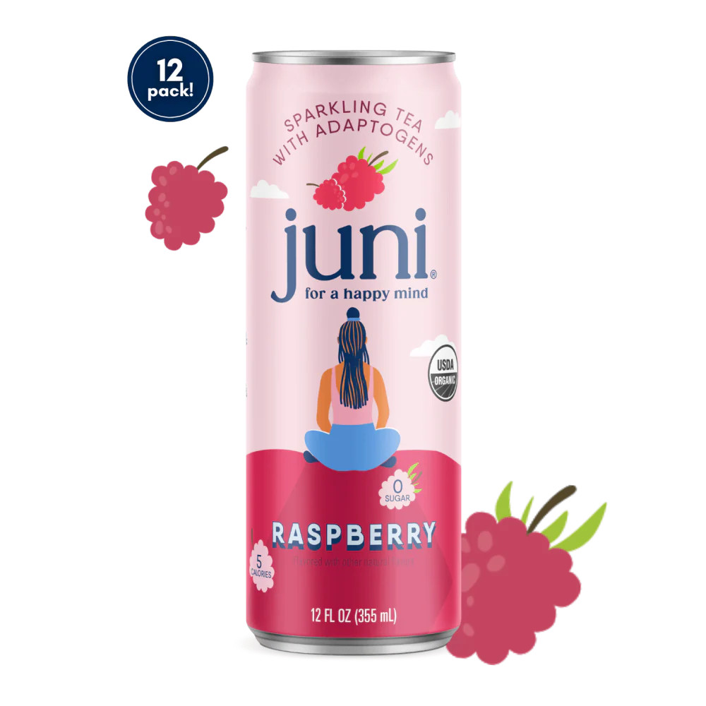 Juni Sparkling Adaptogenic Tea - Raspberry | Drink Juni
