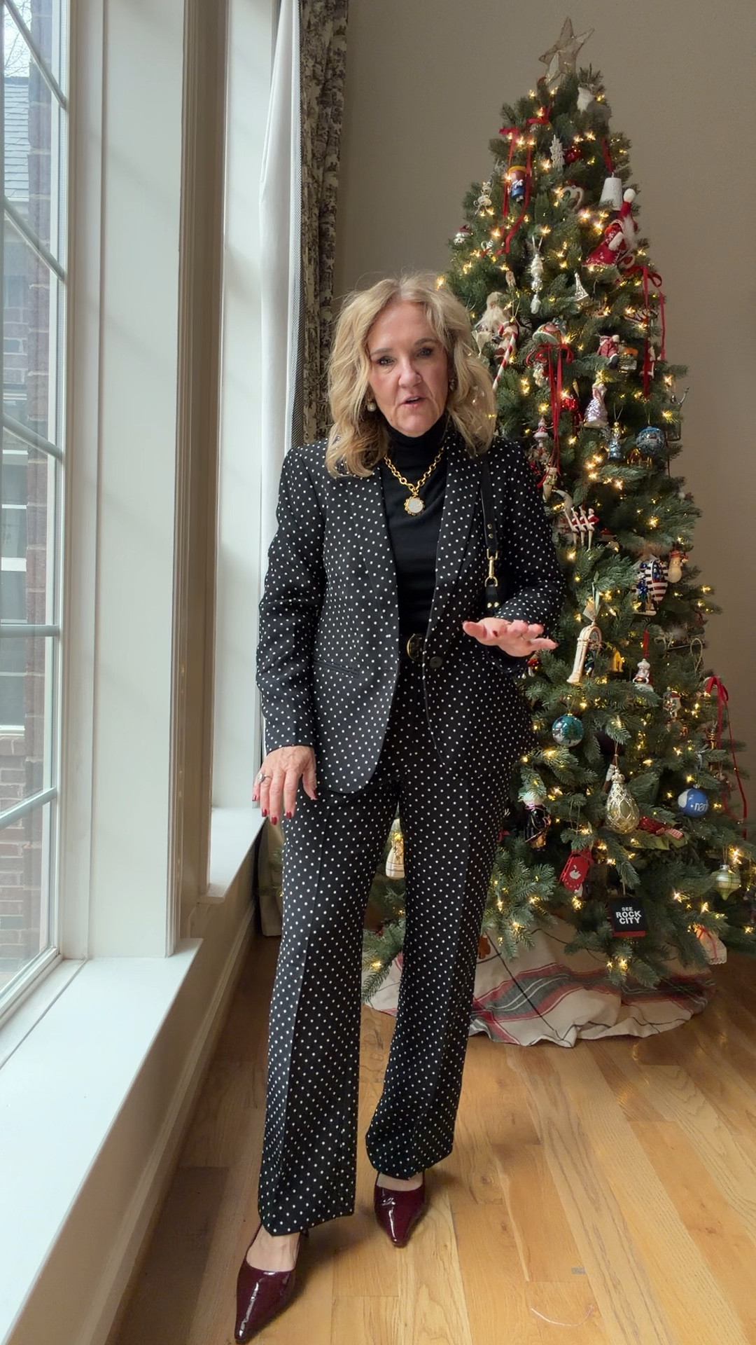 @anntaylor 50% off! Gosh I love these collections. From festive to workwear to weekend  
Polka dot suit jacket size 10 petite 
Pants size 8 petite dress 8 petite 

#LTKOver40 #LTKCyberWeek #LTKWorkwear

#LTKCyberWeek #LTKOver40 #LTKFindsUnder100