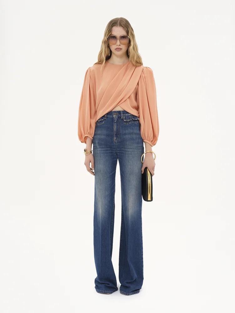 High-rise flare jeans in denim | Chloe US