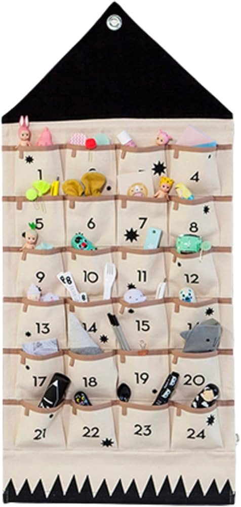 Christmas Advent Hanging Calendar Fabric Advent Calendar with 24 Pockets Empty Fillable Portable ... | Amazon (CA)