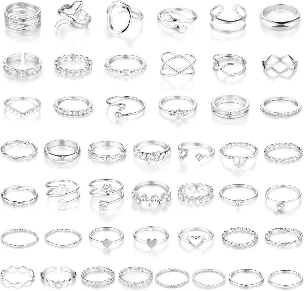 CHICUTIE Gold Knuckle Rings Set For Women Stackable Joint Finger Midi Rings Dainty Cubic Crystal ... | Amazon (US)