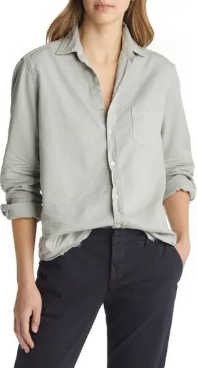 Raw Hem Cotton Button-Up Shirt | Nordstrom