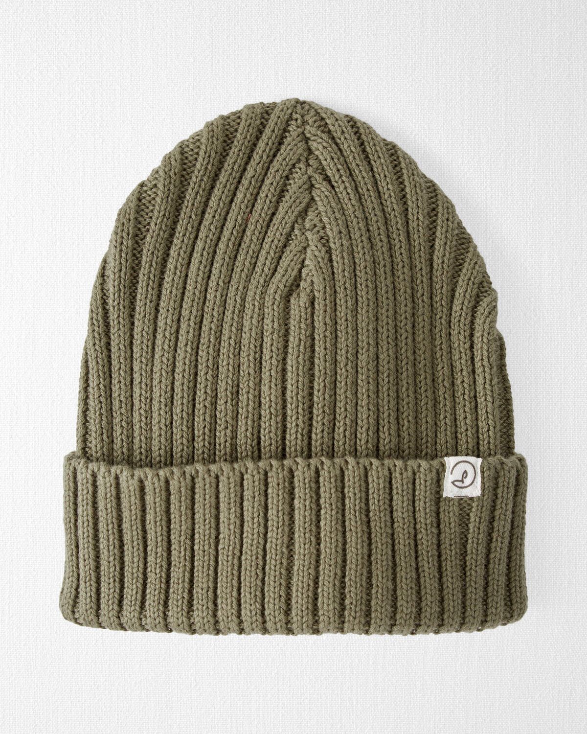 Toddler Organic Cotton Ribbed Knit Beanie in Olive - Little Planet | Carter's | Carter's Inc