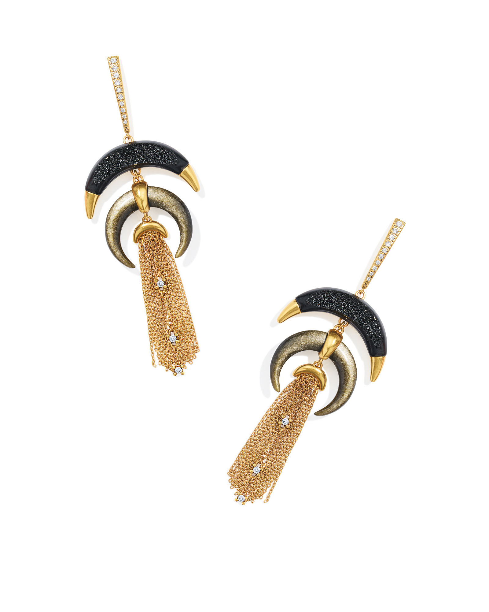 Lainey Wilson x Yellow Rose by Kendra Scott Vintage Gold Statement Earrings in Black Gold Mix | Kendra Scott