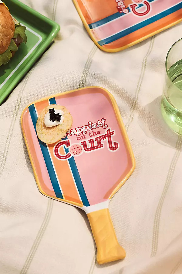 Porcelain Pickleball Appetizer Plates, Set of 4 | Anthropologie (US)