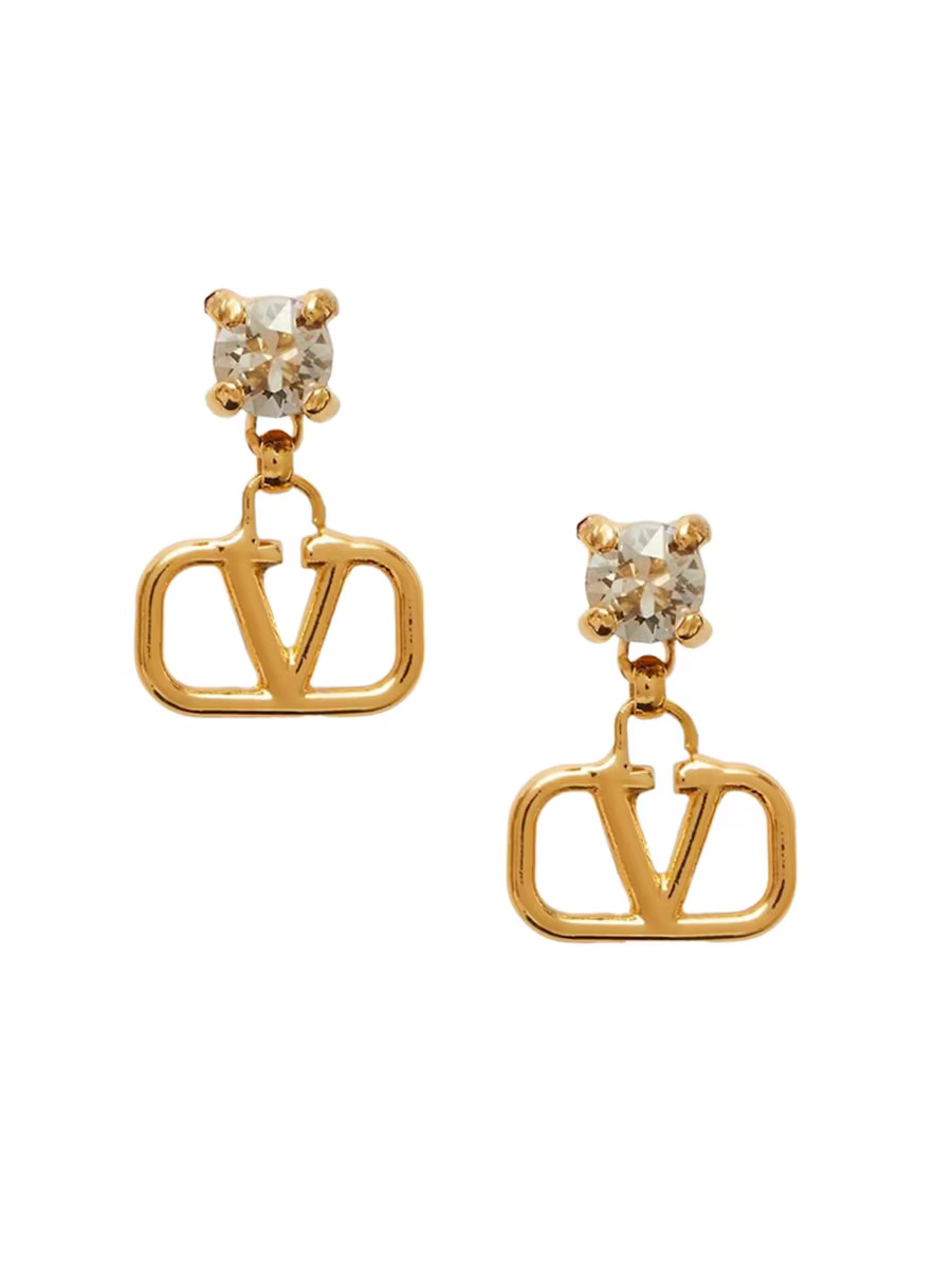 VLogo Signature Earrings In Metal And Swarovski® Crystals | Saks Fifth Avenue