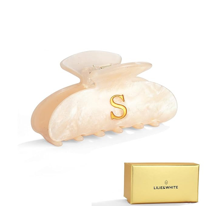 LILIE&WHITE Acrylic Letter Hair Clips For Women Stylish S Monogram Hair Claw Alphabet Hair Clip F... | Amazon (US)