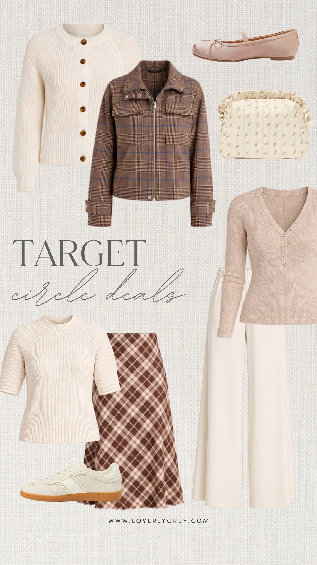 Target Circle Deals are SO good for fall fashion right now! I’m loving the plaid jacket, ballet flats, neutral sweaters and easy pieces you can mix into everyday fall outfits.