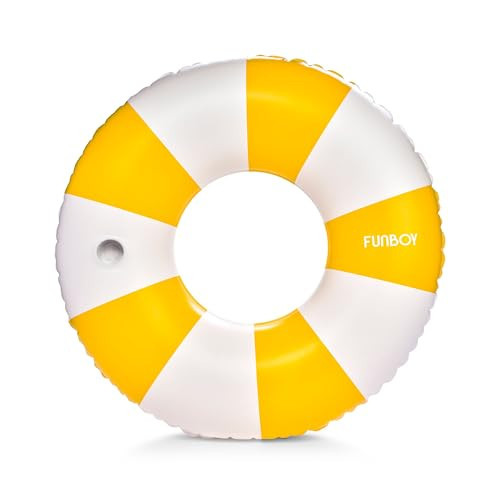 FUNBOY Giant Vintage Orange Stripe Inflatable Tube Pool Float with Cup Holder 48" | Large Pool Float for Adults | Inner Tube Swimming Pool Toys Swim Rings | Pool Lounger Float for Pool Party & Summer | Amazon (US)