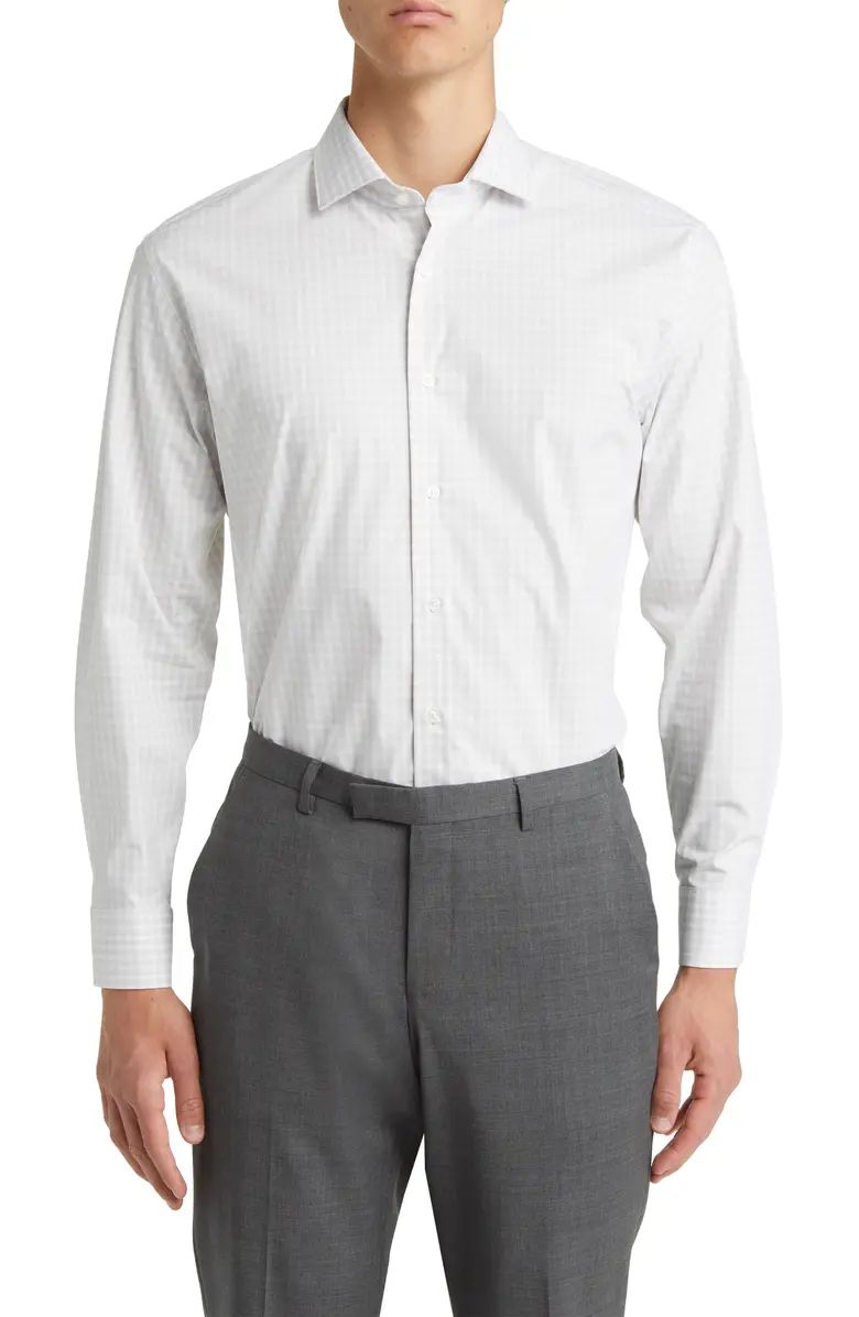 Trim Fit Tech-Smart Plaid CoolMax® Non-Iron Dress Shirt | Nordstrom