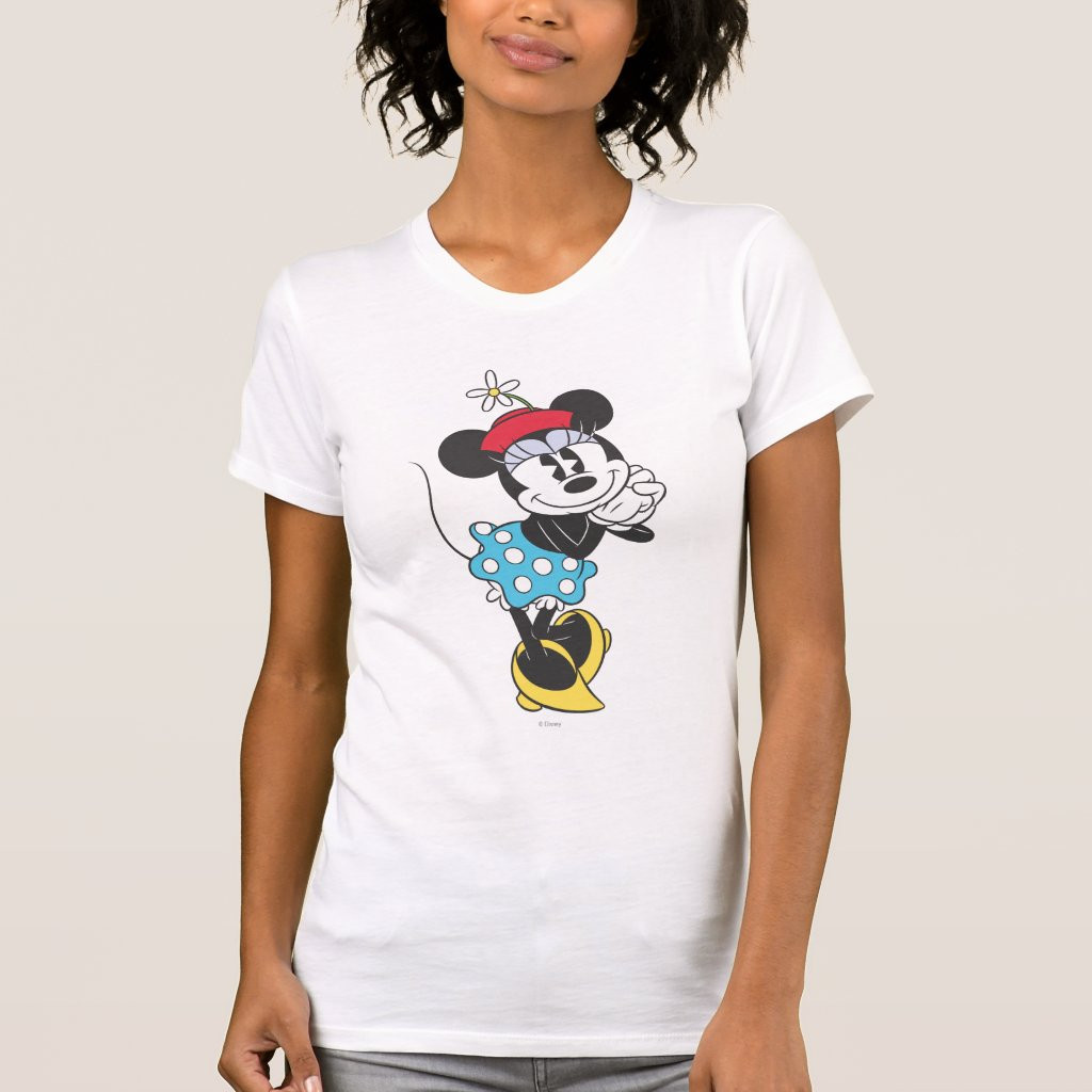 Classic Minnie Mouse 4 T-Shirt, Women's, Size: Adult L, White | Zazzle
