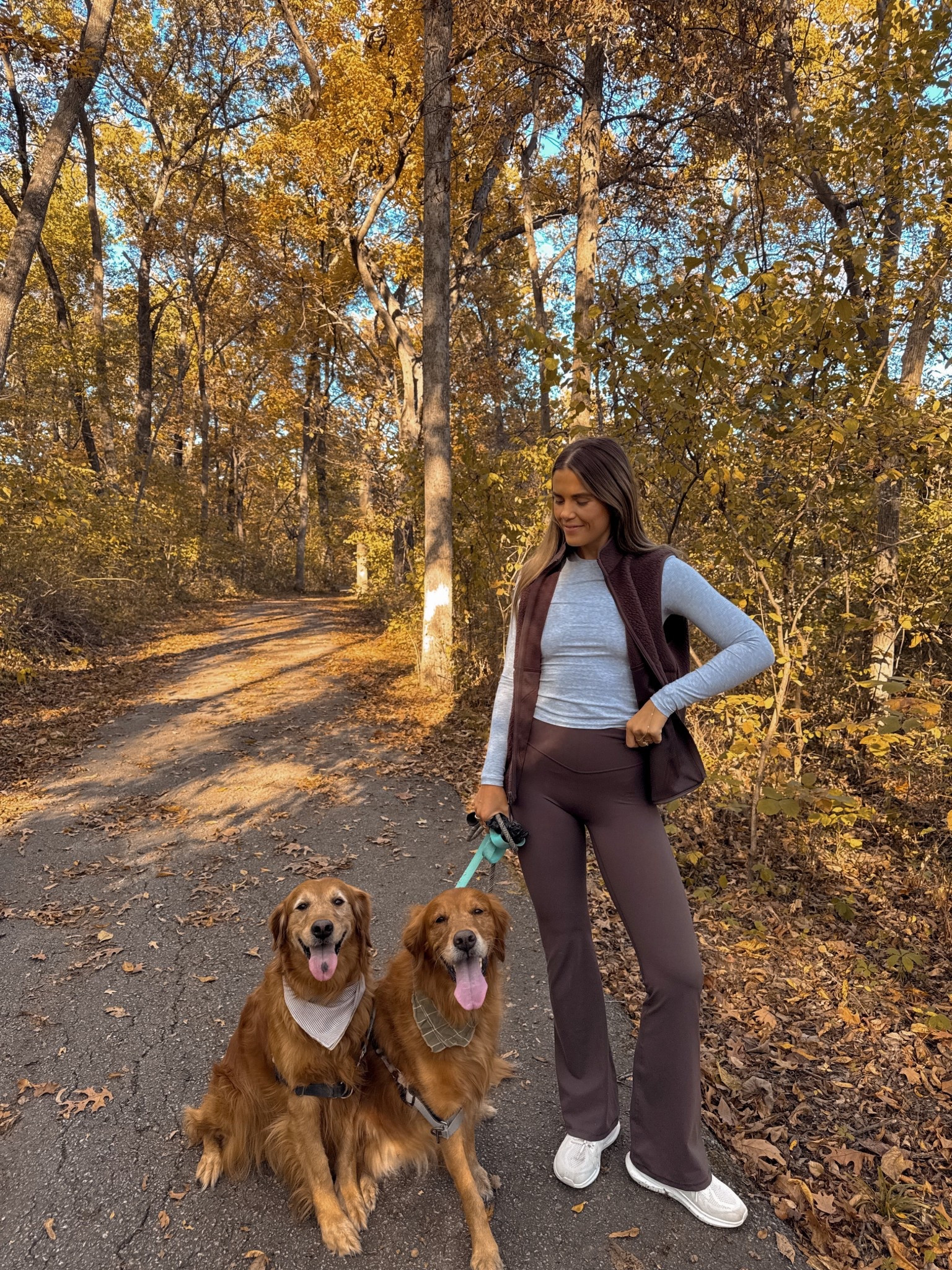 shirt in a small, vest in a medium, amazon flare leggings in clay brown, small, long length 

#LTKootd #LTKCyberWeek #LTKHoliday