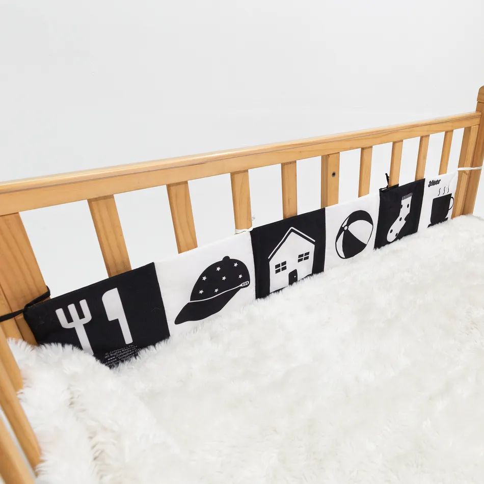 Baby Soft Cloth Book Crib Toys Black White Red High Contrast Bed Book Hanging Bed Side Rails Cogn... | PatPat