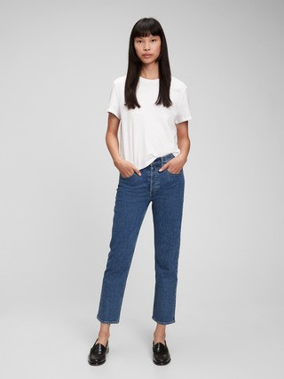 High Rise Cheeky Straight Jeans with Washwell | Gap (US)