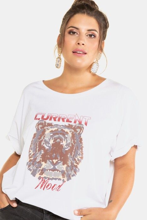 CURRENT MOOD Tiger Print Oversized Fit Tee | T-Shirts | Knit Tops & Tees | Ulla Popken US & Canad... | Ulla Popken