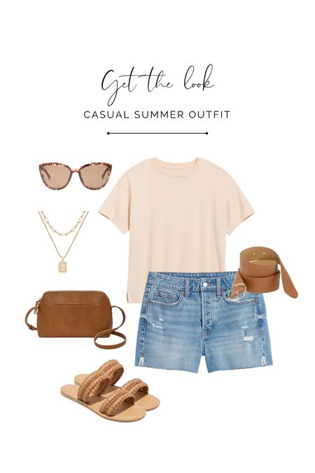Casual summer outfit. These Jean shorts are 50% off and only $20! 

Vintage tee, sunglasses, crossbody, sandals, spring outfit

#LTKunder50 #LTKsalealert #LTKSeasonal