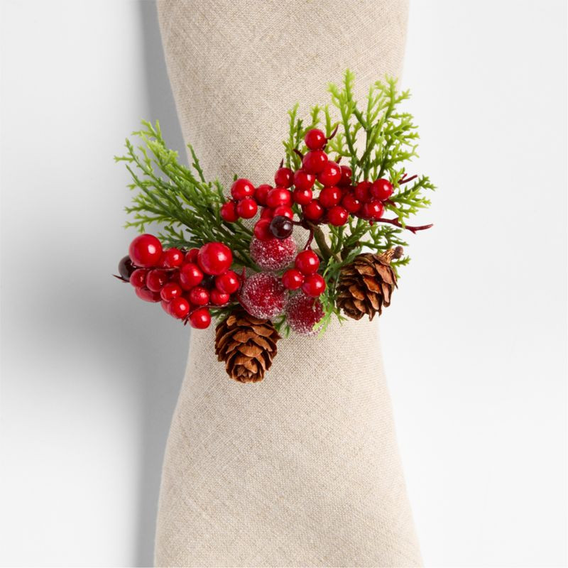 Red Berry Pinecone Napkin Ring + Reviews | Crate & Barrel | Crate & Barrel