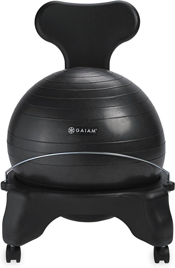 Gaiam Classic Balance Ball Chair – Exercise Stability Yoga Ball Premium Ergonomic Chair for Hom... | Amazon (US)