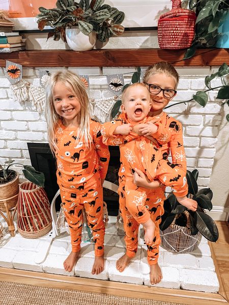 Matching Halloween pajamas are the cutest for spooky szn! 🎃👻 Older kids are in their regular sizes (6 & 8) and I sized down for baby to 3-6 months.  

#LTKSeasonal #LTKHoliday #LTKHalloween