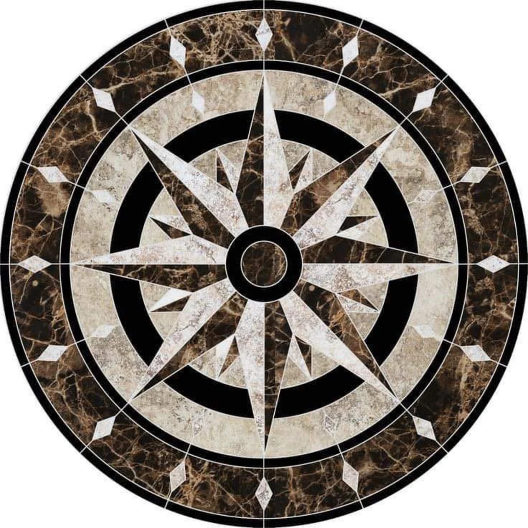 Tile Floor Medallion Marble Mosaic - Etsy | Etsy (US)