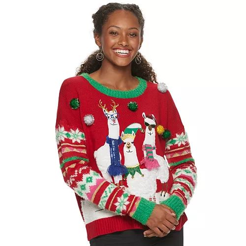Juniors' It's Our Time Long Sleeve Crewneck Tres Amigos Christmas Pullover | Kohl's