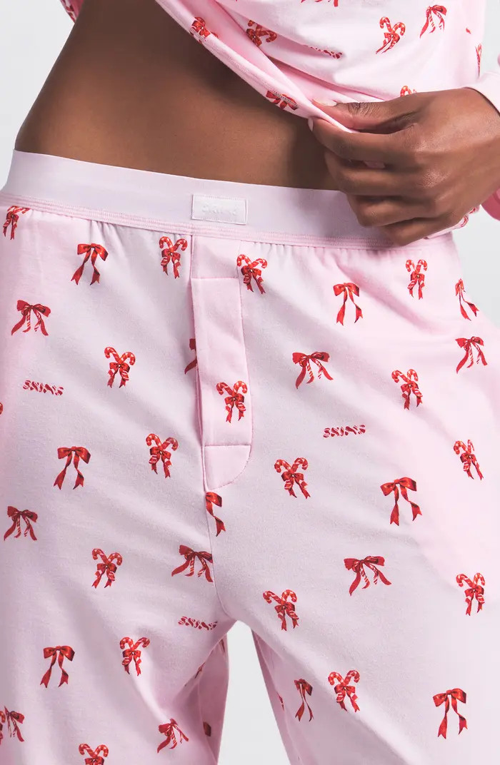 SKIMS Boyfriend Long Sleeve T-Shirt & Loose Pants Pajamas | Nordstrom | Nordstrom