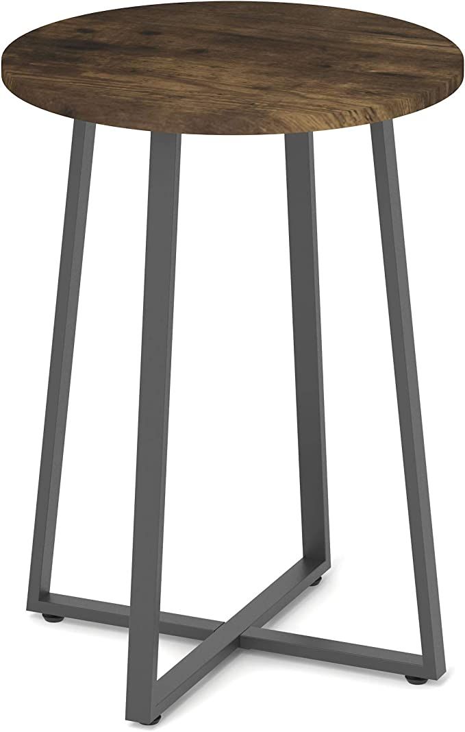 Kiimeey Round End Table D16.5 Vintage Industrial Small Side Table Metal Legs for Patio Living Roo... | Amazon (US)
