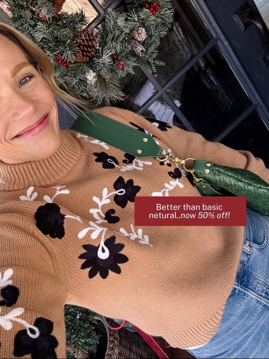 Sized down to xs in Ann Taylor sweater classic length, regular size small in Madewell favorite white tee, Clare V Moyen messenger in evergreen & new flower charm, Heaven Mayhem silver earrings (similar) J.Crew loafers few sizes left linked similar styles, Madewell pieced jeans true to size wearing standard length (5'3"), eby underwear size up to Medium ~ xo, Claire 



#LTKPetite #LTKSaleAlert #LTKSeasonal