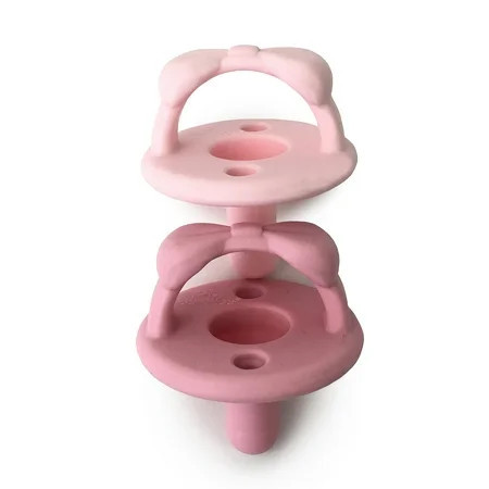 Itzy Ritzy Sweetie Soother Pacifier Set of 2 - Silicone with Collapsible Handle & Two Air Holes Pink | Walmart (US)