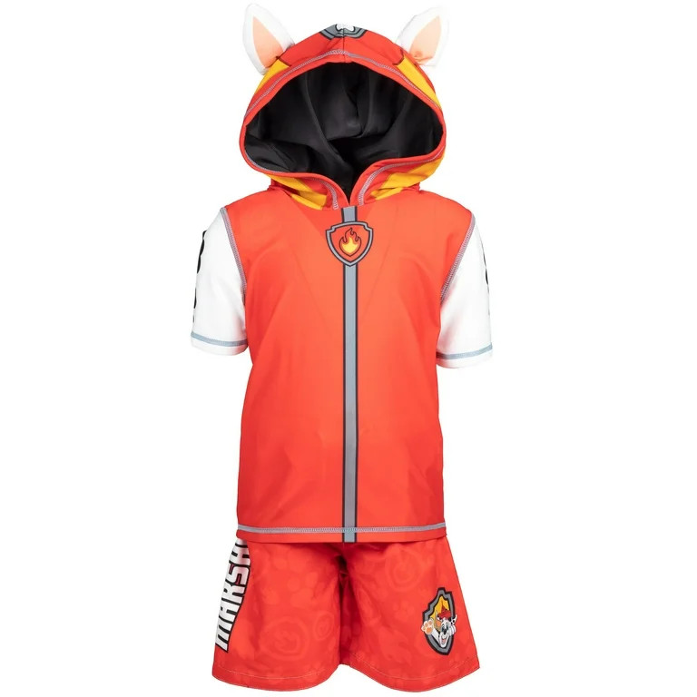 Paw Patrol Marshall Toddler Boys Rash Guard and Swim Trunks Outfit Set Toddler | Walmart (US)