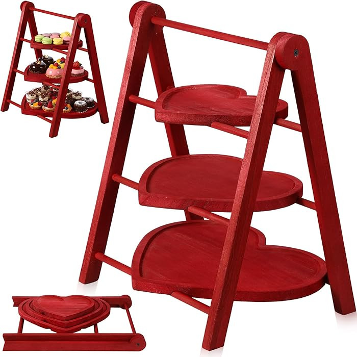 Marsui 3 Tier Heart Serving Trays Wooden Shaped Heart Platters 12'' 10'' 8'' Oval Charcuterie Pla... | Amazon (US)