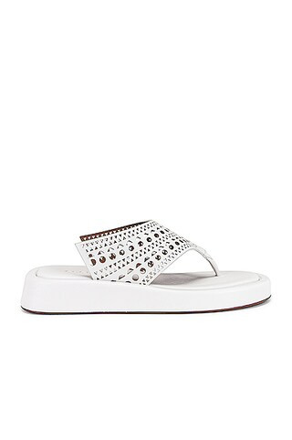 ALAÏA Vienne Thong Platform Sandals in White | FWRD 