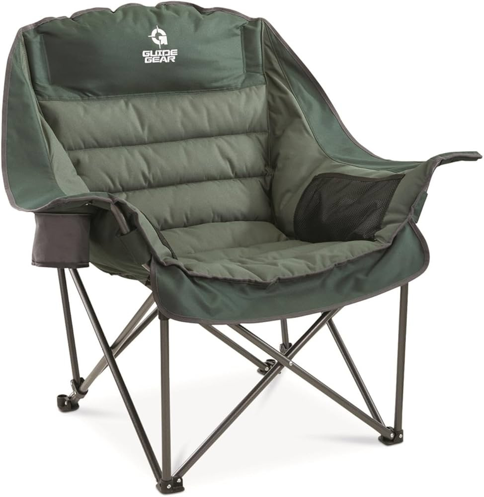 Guide Gear Oversized Extra Large Padded Camping Chair, Portable, Folding, Large Camp Lounge Beach... | Amazon (US)