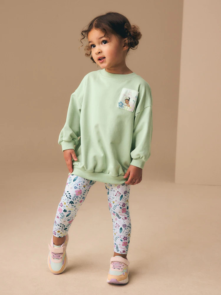 Green Disney Princess Long Sleeve Top and Leggings Set (3mths-7yrs) | Next US