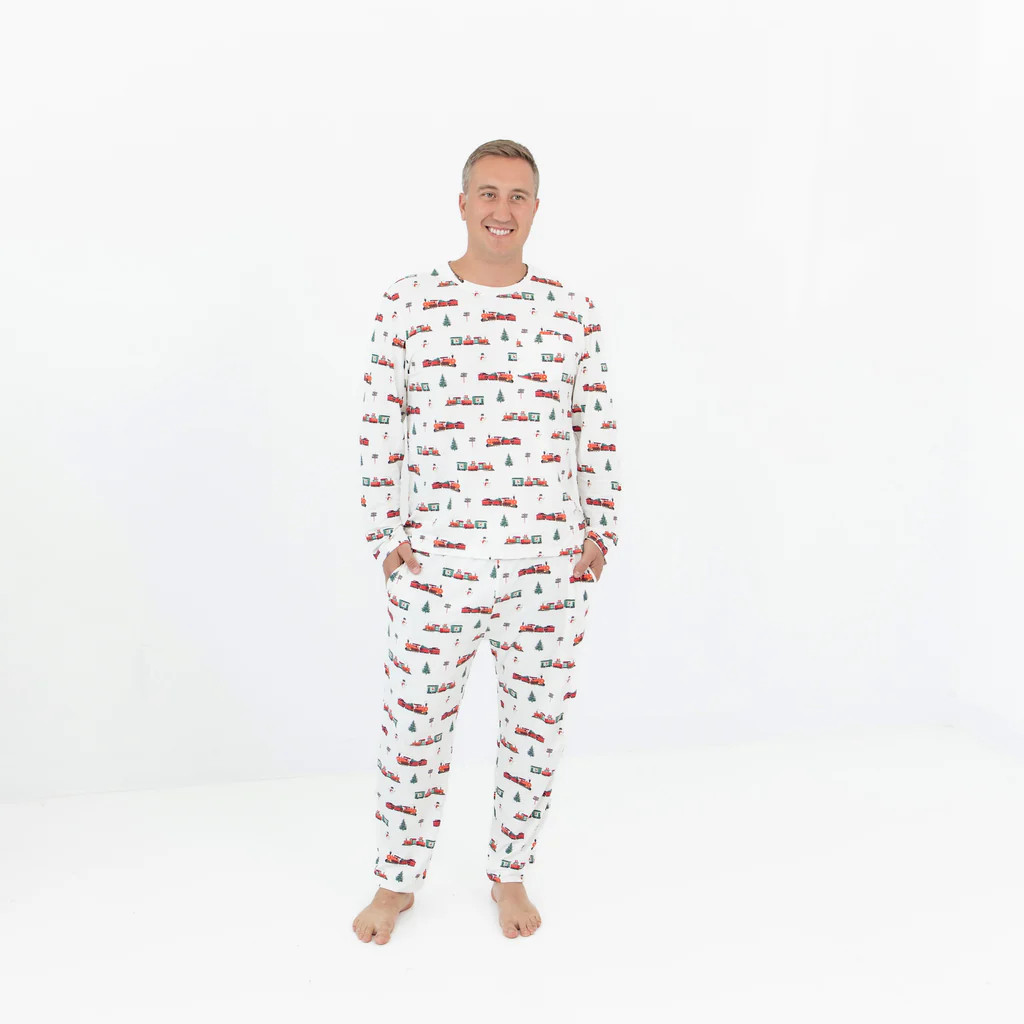 Men's Jogger Set in Holiday Train | Kyte BABY