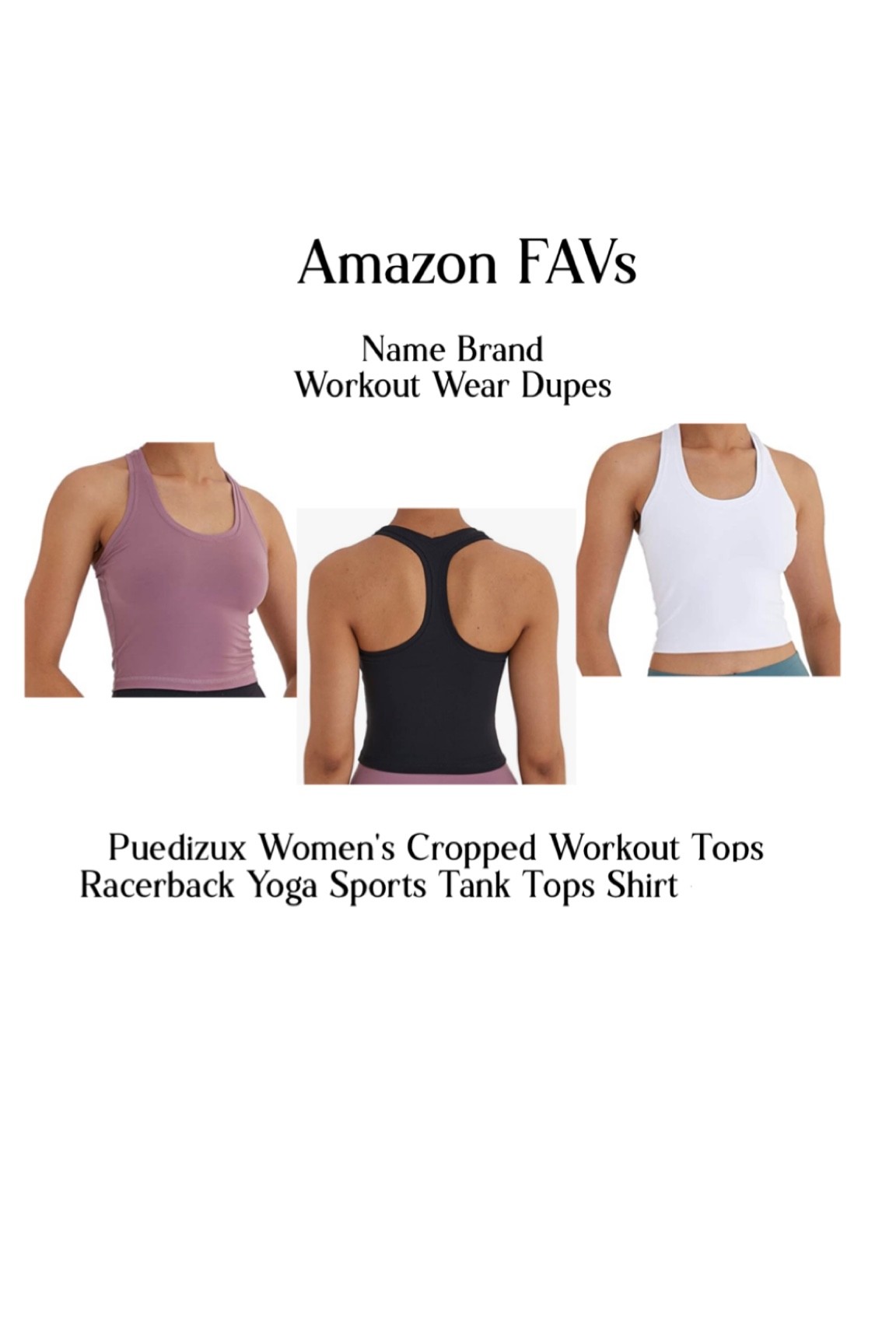 Puedizux Women's Cropped Workout Tops Racerback Yoga Sports Tank Tops Shirt 

#LTKfit #LTKworkwear #LTKunder50
