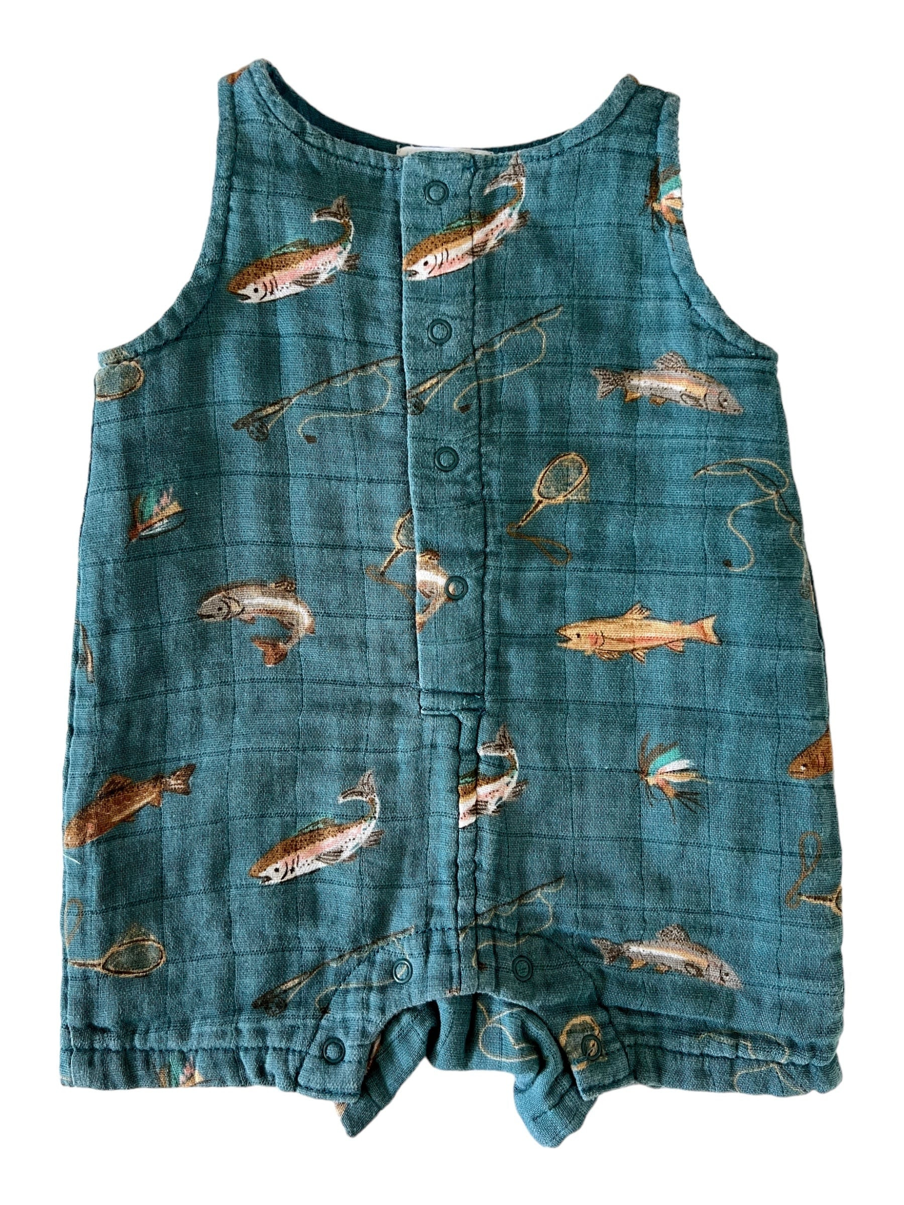 Muslin Shortie Romper, Trout | SpearmintLOVE