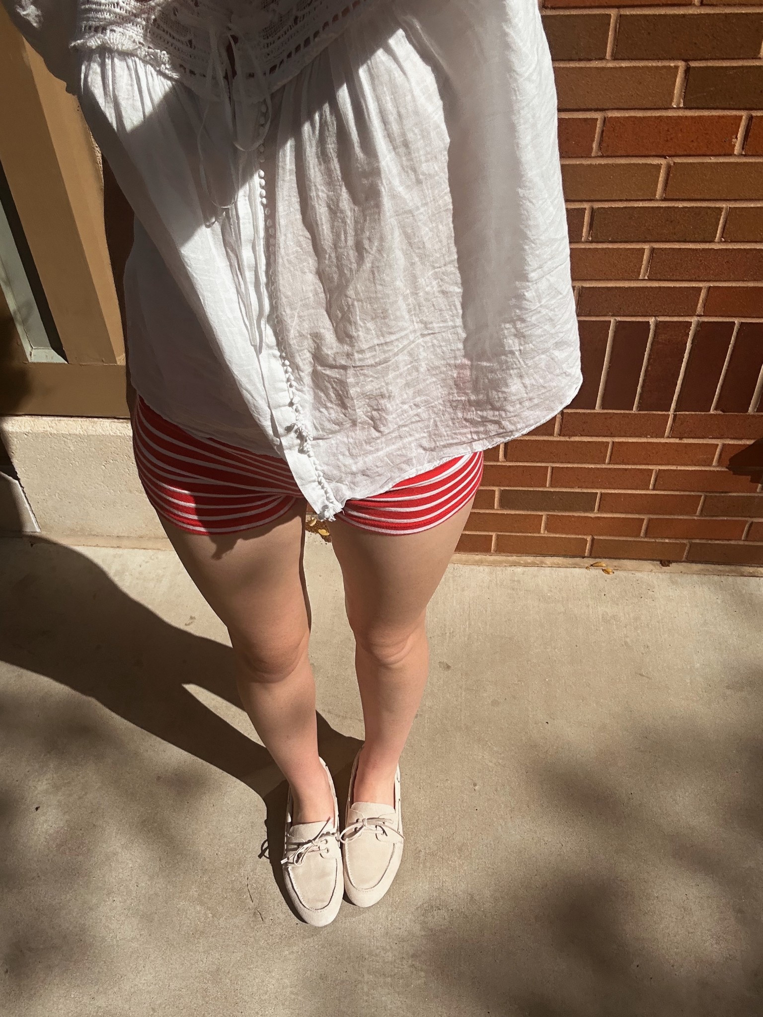stripe mini micro shorts! boat loafer shoes 

#LTKU #LTKStyleTip
