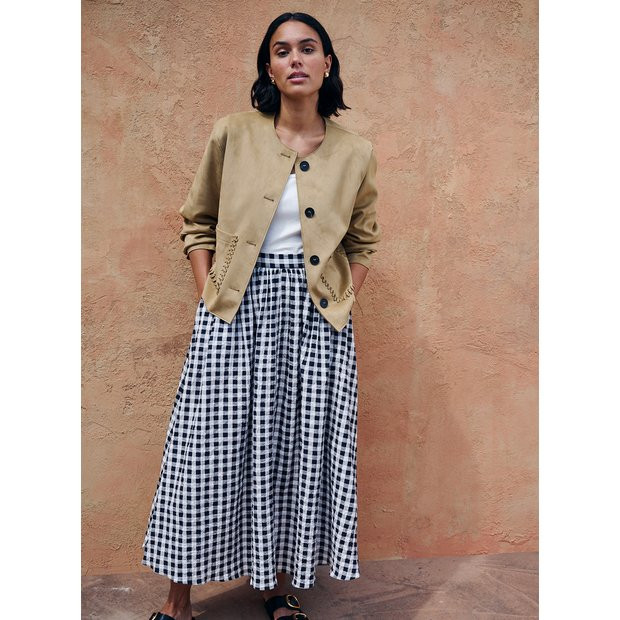 Gingham Printed Co-ord Midaxi Full Skirt 18 | Tu Clothing