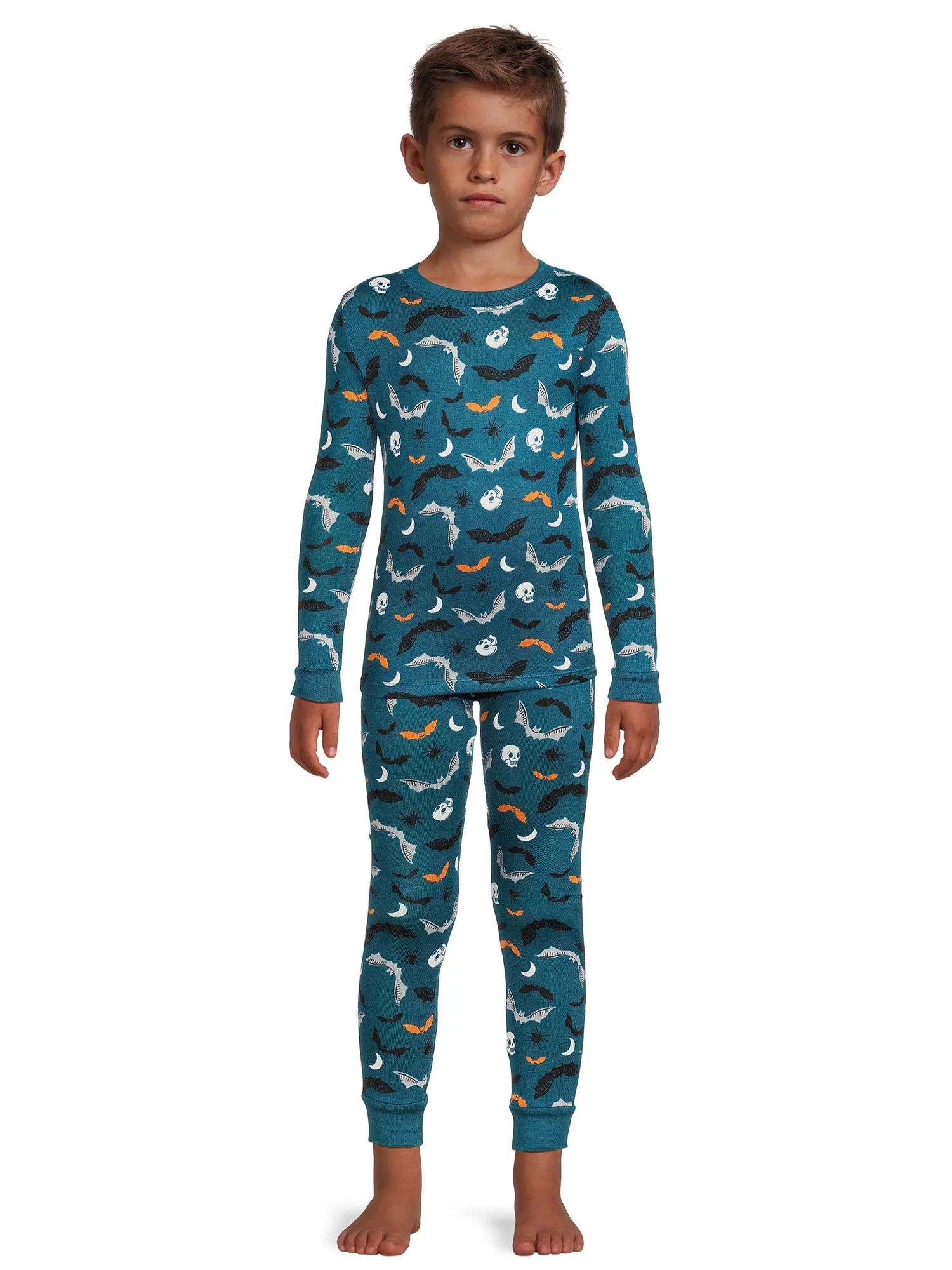 Wonder Nation Boys Halloween Long Sleeve Top and Pants, 2-Piece Sleep Pajama Set, Sizes 4-10 - Wa... | Walmart (US)